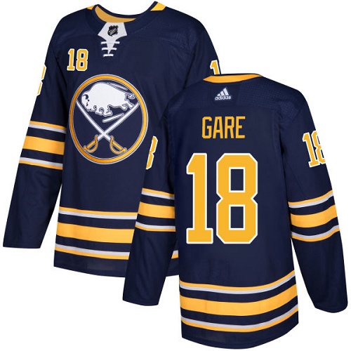 Adidas Sabres #18 Danny Gare Navy Blue Home Authentic Stitched NHL Jersey - Click Image to Close